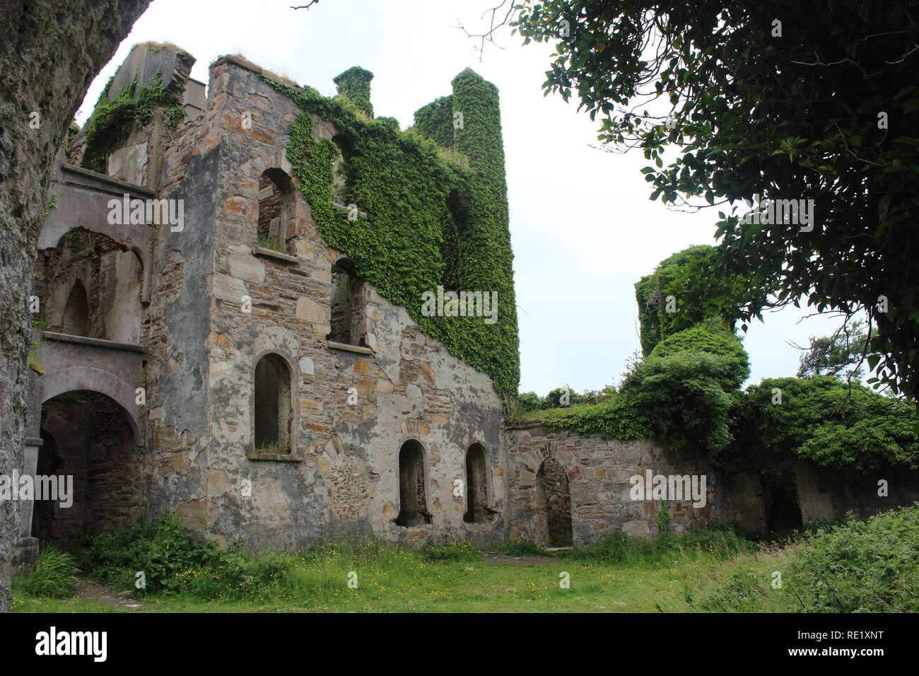 Clifden Castle in Clifden, Ireland Stock Photo