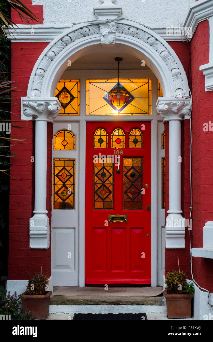 Door in Fulham - London, England Stock Photo