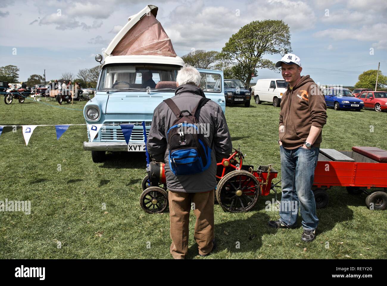 Spectators enjoy the Anglesey Vintage Rally, Anglesey, North Wales, UK, May 2010 Stock Photo