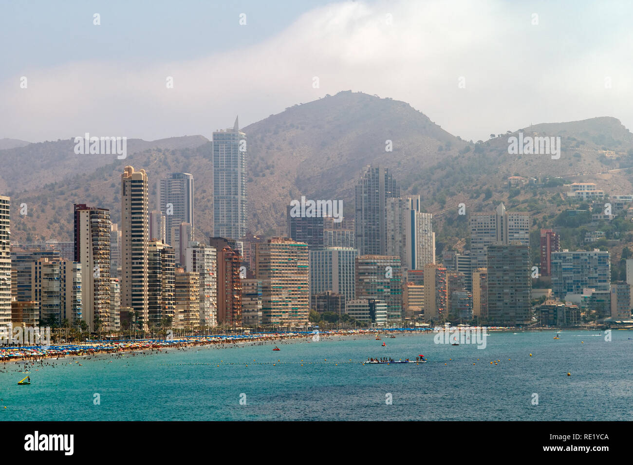 Benidorm View With Mountains Spain Stock Photo Alamy