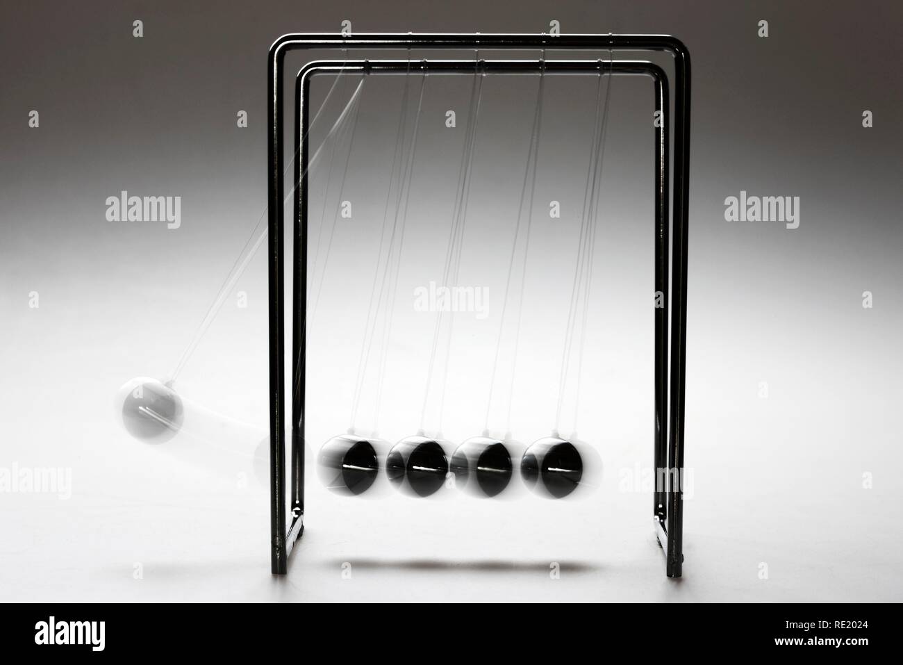 Newton's cradle, ball pendulum Stock Photo