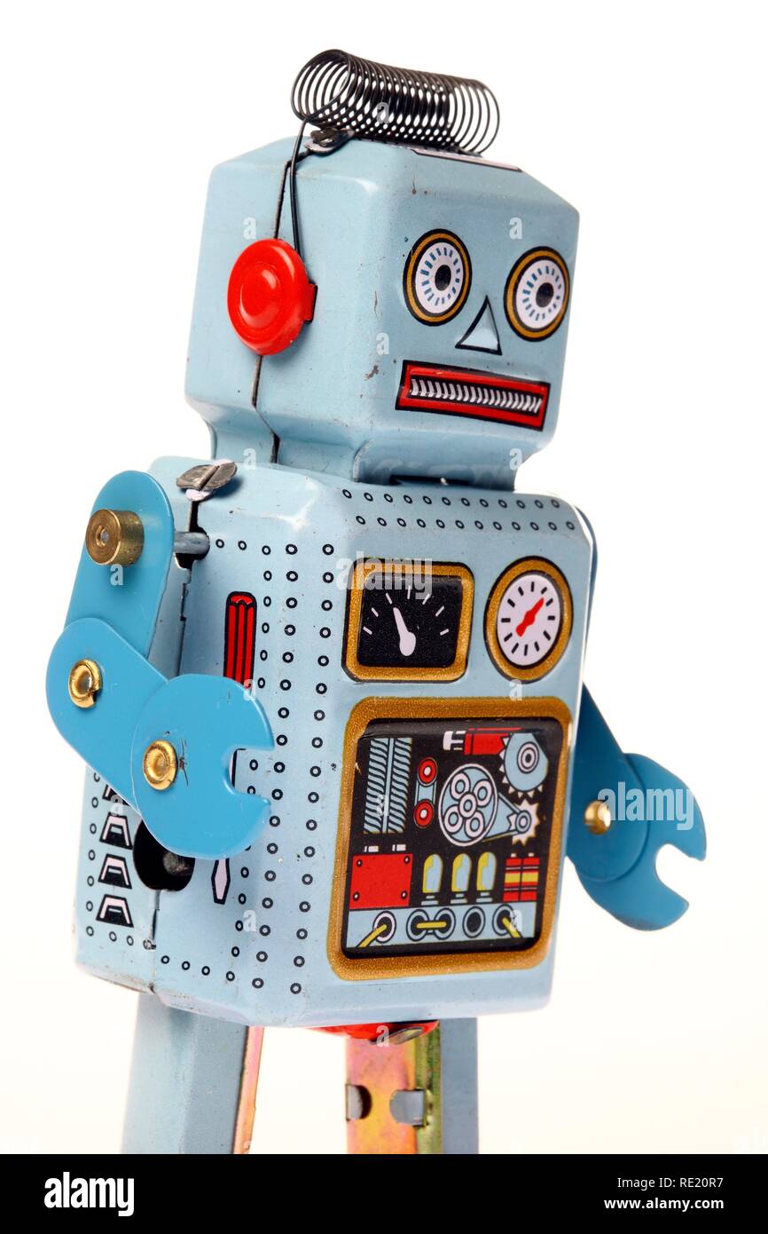 Toy robot, windup, tin toys Stock Photo Alamy