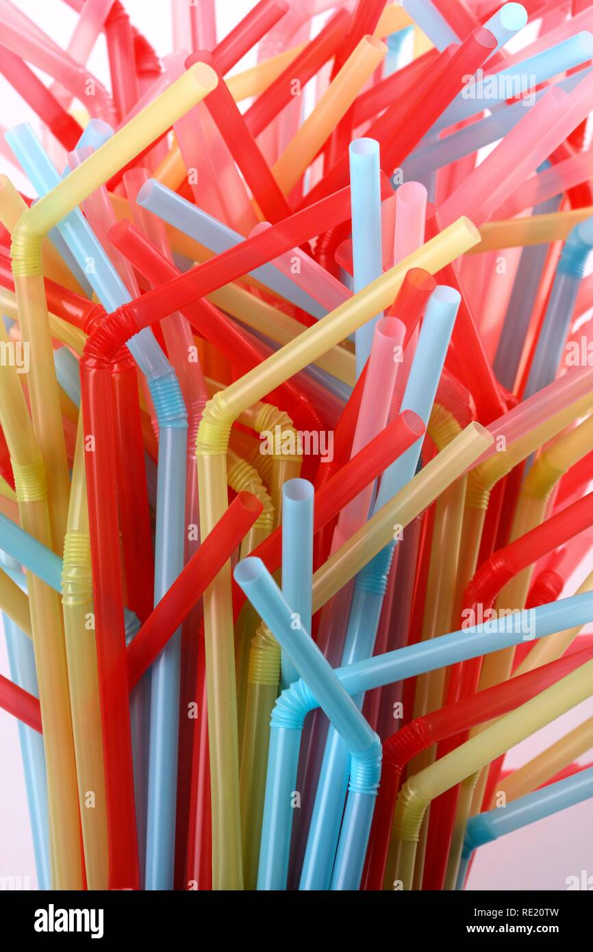 Bendable drinking straws Stock Photo Alamy