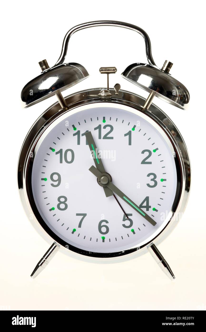 Alarm clock with mechanical movement and bells Stock Photo
