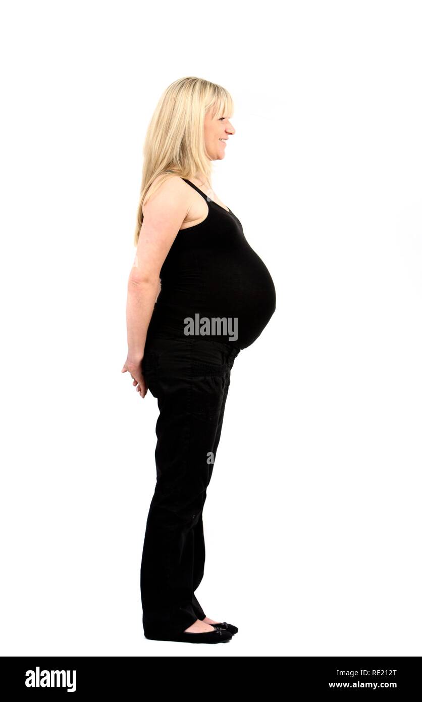 Pregnant woman, 9th month Stock Photo Alamy