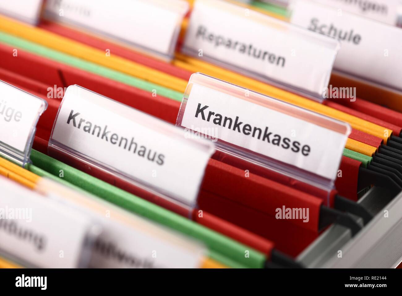 Hanging folder for sorting private papers Stock Photo