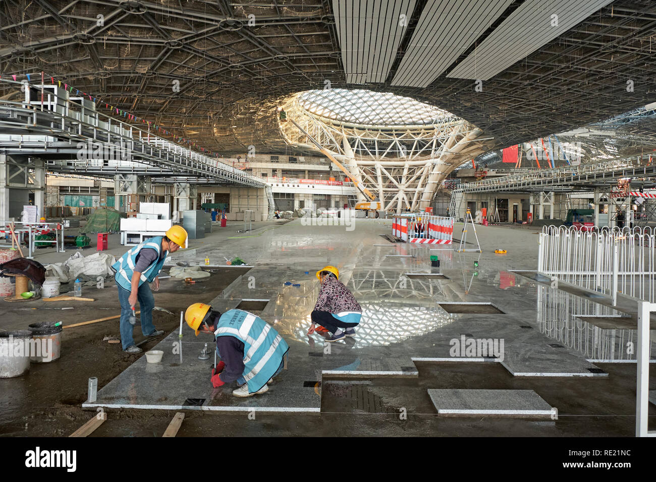Beijing / China - October 10th 2018: Construction site of new Beijing Daxing International Airport, to be open on 30 September 2019. Stock Photo