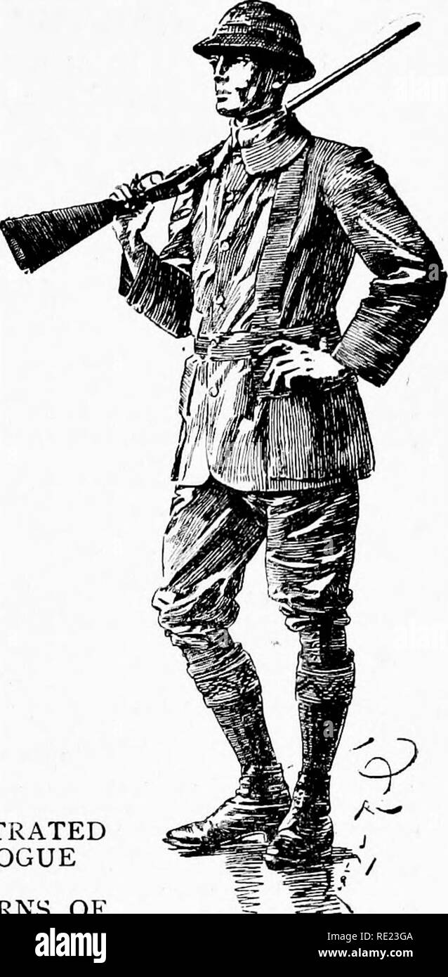 The complete wildfowler. Game and game-birds; Hunting. THE BURBERRY  ILLUSTRATED CATALOGUE AND PATTERNS OF GABARDINE POST FREE. Gabardine Suit.  Unequalled for rough work and hard wear. Every detail assists liberty and