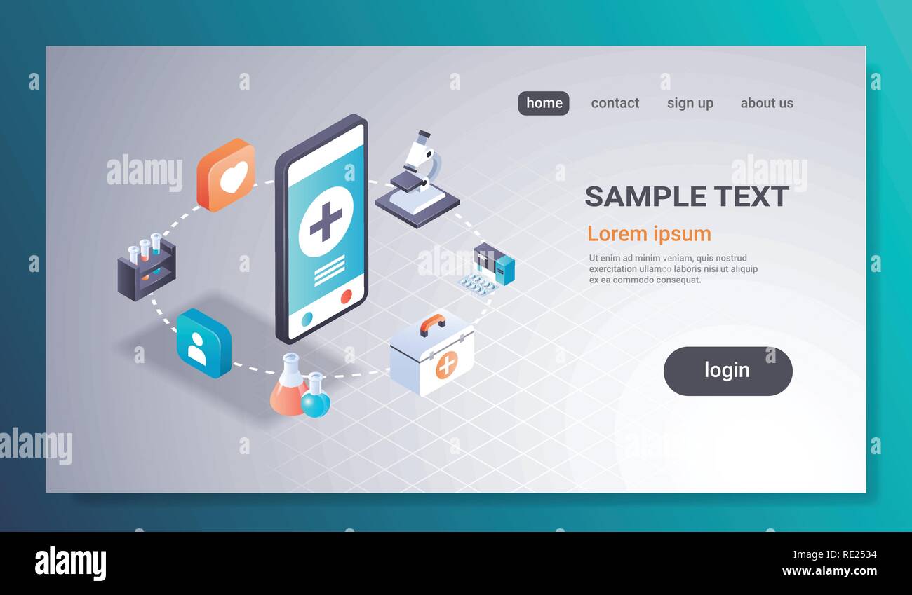 healthcare mobile application online medical laboratory concept