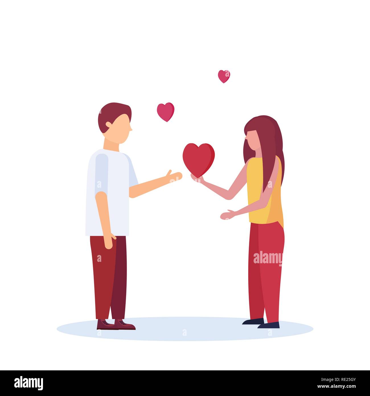 Young couple cartoon profile isolated Stock Vector Image & Art - Alamy