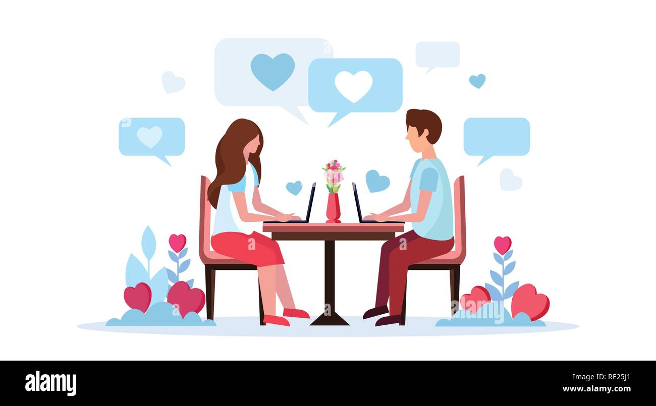 Couple Sitting At Table Using Laptop Happy Valentines Day Concept Man Woman Heart Shape Chat Bubble Communication Lovers Speech Online Conversation Horizontal Isolated Flat Stock Vector Image Art Alamy Couple Sitting At Table Using Laptop Happy Valentines Day Concept Man Woman Heart Shape Chat Bubble Communication Lovers Speech Online Conversation Horizontal Isolated Flat Stock Vector Image Art Alamy