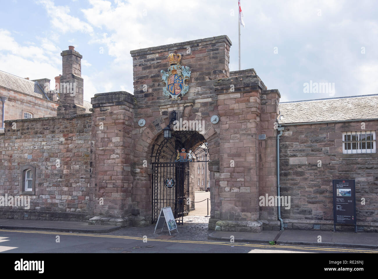 Entrance gate to berwick barracks and main guard parade berwick hires stock photography and