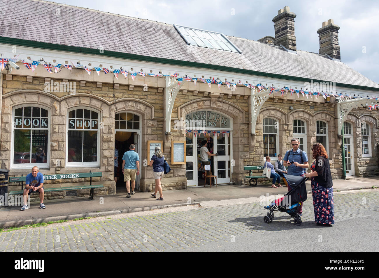 Entrance to Barter Books (secondhand bookshop) Alnwick Station, Alnwick, Northumberland, England, United Kingdom Stock Photo
