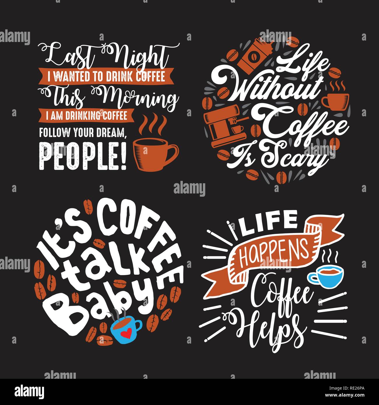 Kaffe Text Funny Coffee Quote and Saying. 100 vector best for graphic in your ...