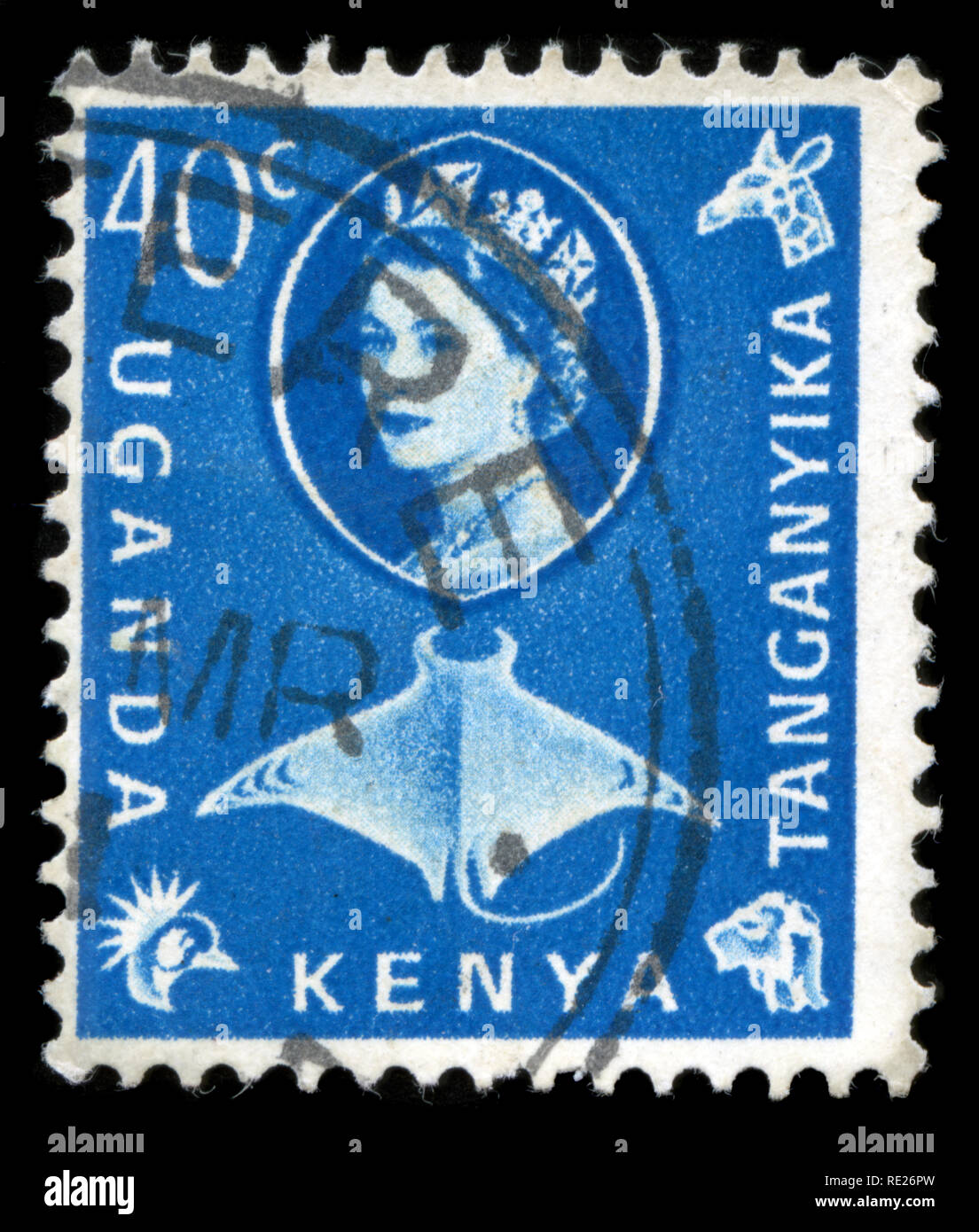 Postage stamps from British East Africa (Kenya, Uganda, Tanganika) in ...