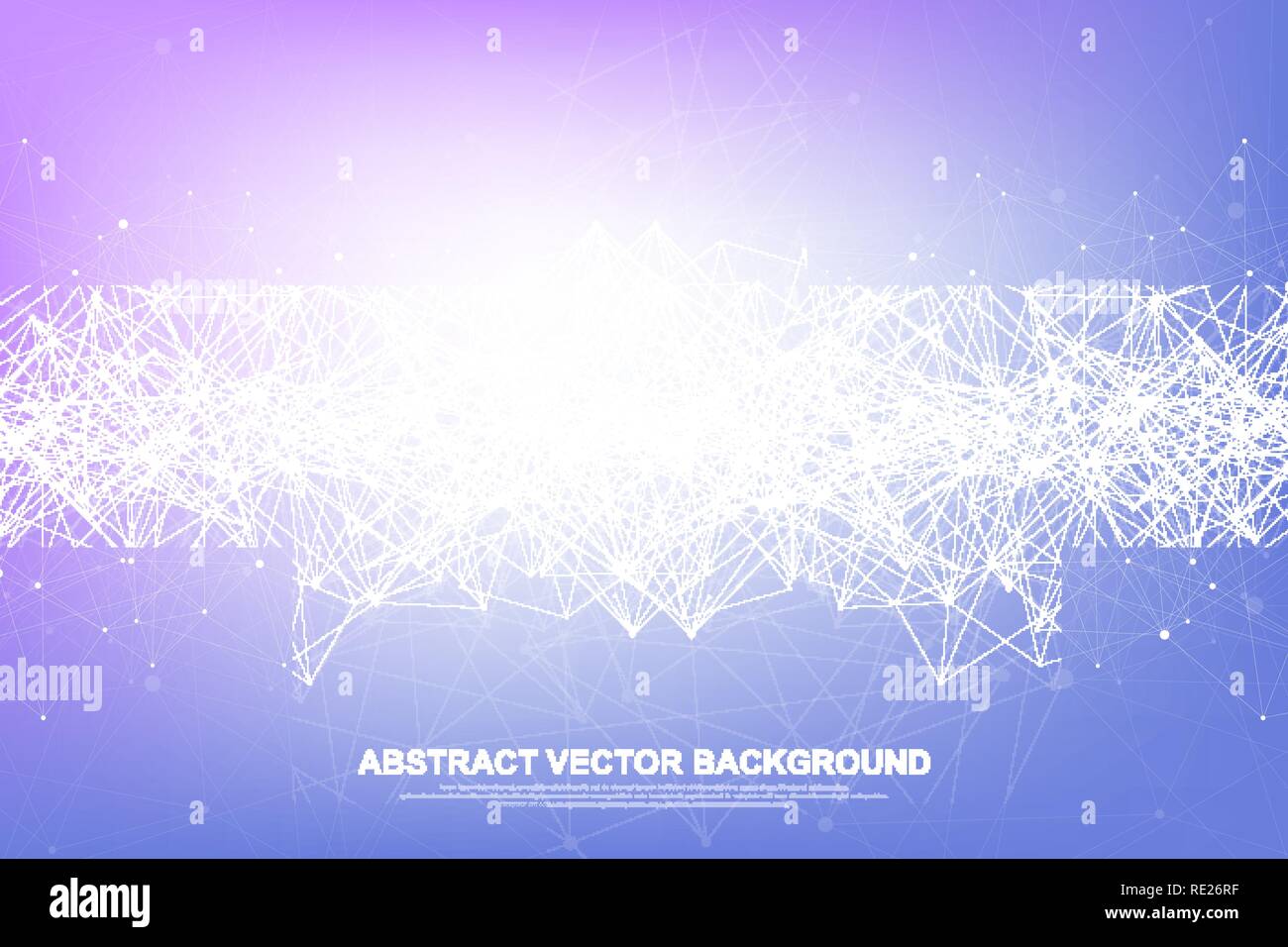 Abstract polygonal background with connected lines and dots. Minimalistic geometric pattern. Molecule structure and communication. Graphic plexus background. Science, medicine, technology concept Stock Vector