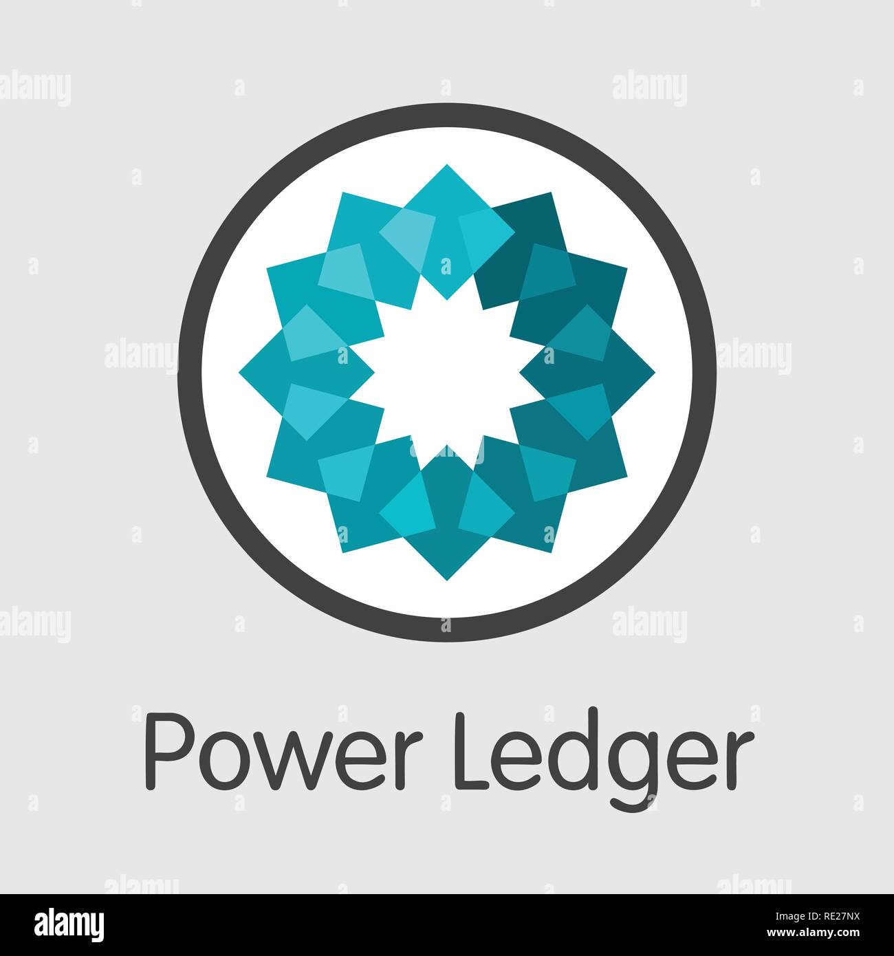 POWR - Power Ledger. The Logo of Money or Market Emblem. Stock Vector