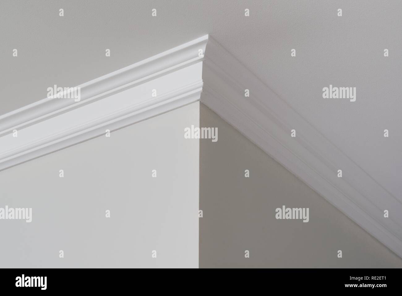 Ceiling Moldings In The Interior A Detail Of Corner Stock Photo