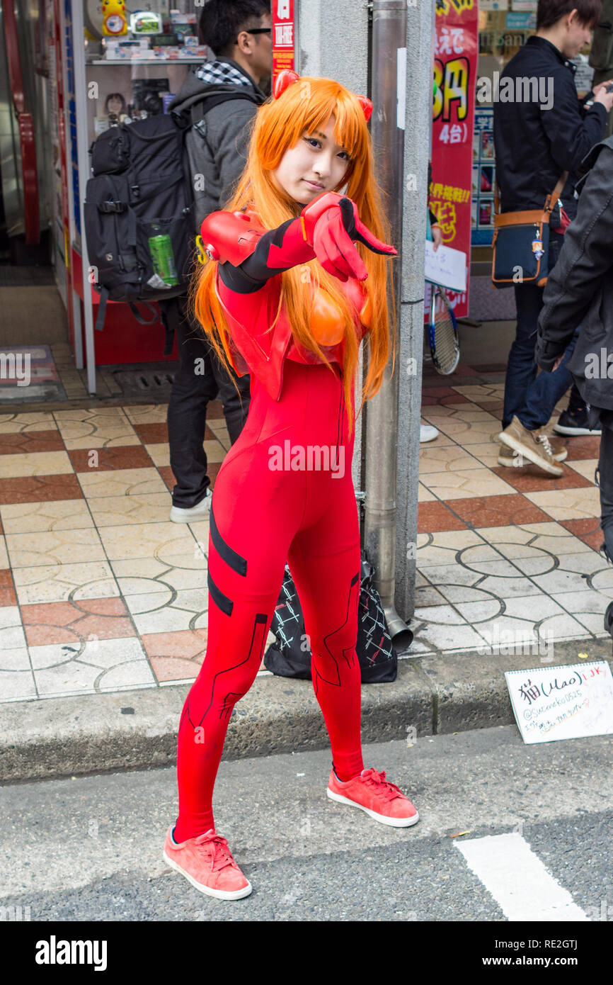 Osaka, Japan - March 18, 2018: Nipponbashi Street Festa, colorful cosplay  and anime festival held every March in Osaka, Japan. It is one of the  bigges Stock Photo - Alamy
