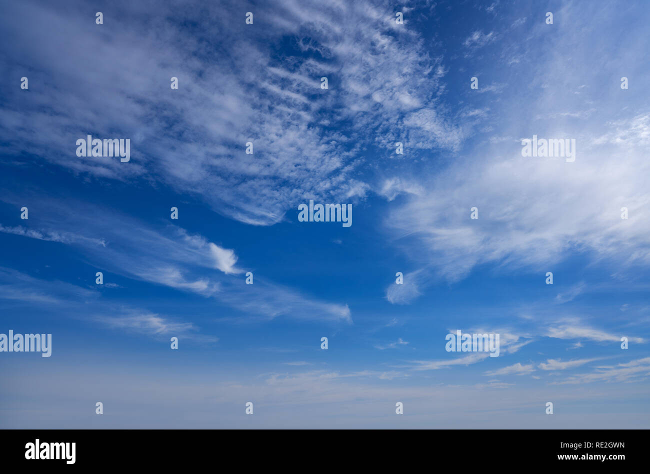 Blue sky in summer with white clouds background Stock Photo - Alamy
