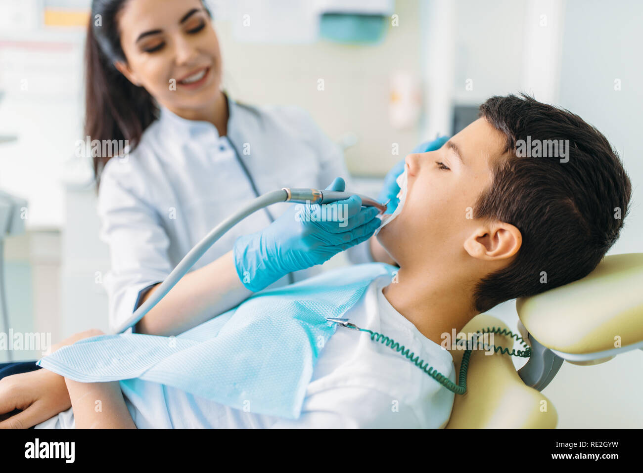 Caries removal procedure, pediatric dentistry, children stomatology