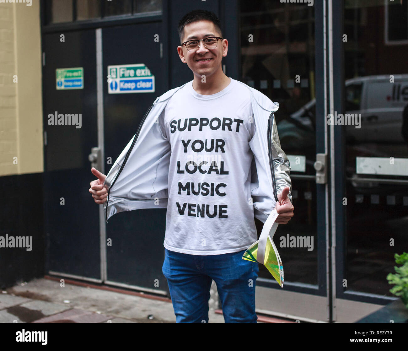 Cardiff, UK. 19th January, 2019. Save Gwdihŵ & Guildford Crescent march in Cardiff as independent music venue and small businesses close locally in the name of gentrification. Credit: Taz Rahman/Alamy Live News Stock Photo