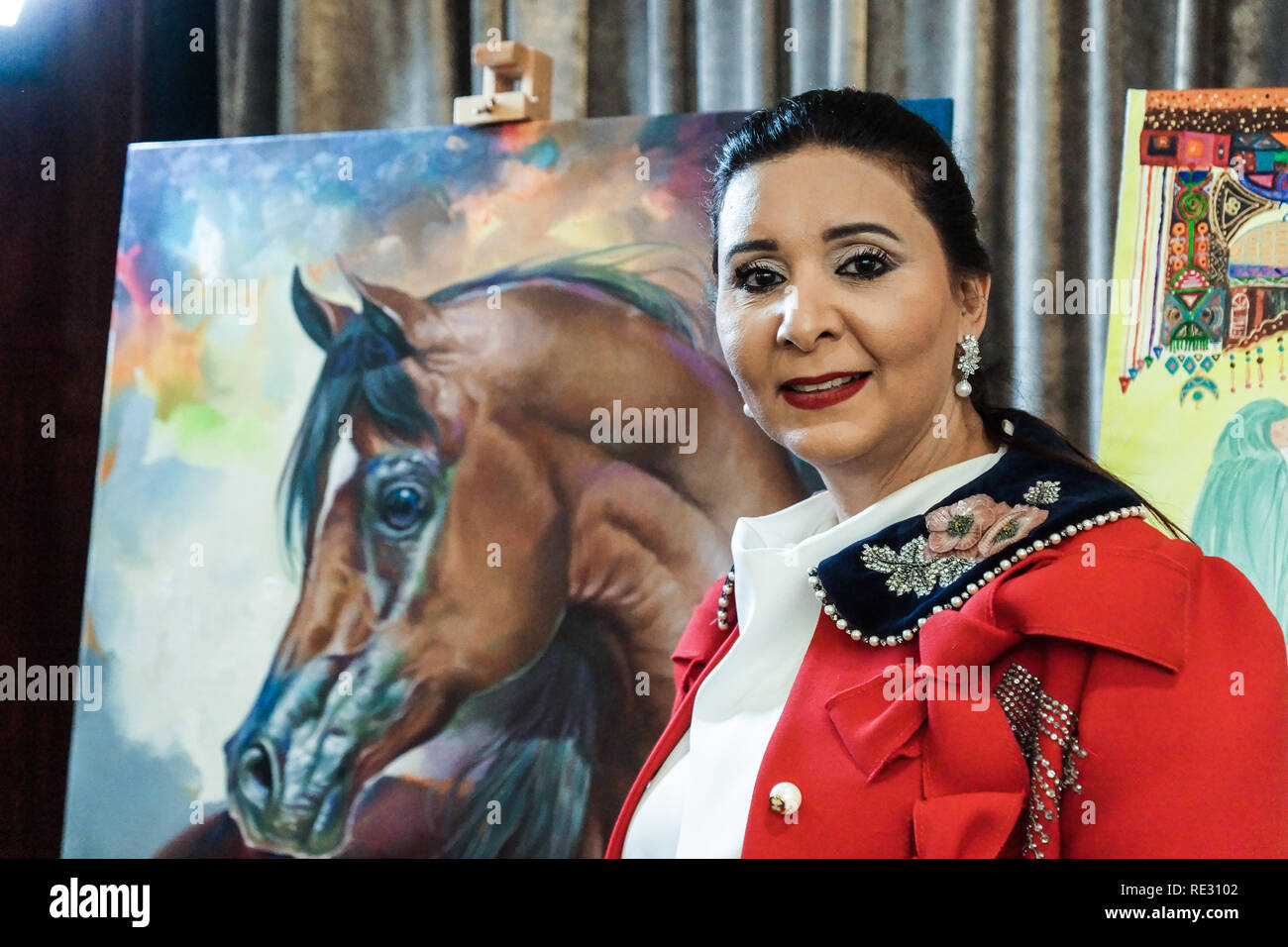 London, UK. 19th Jan 2019. Konooz Fine Art Exhibition and Auction of