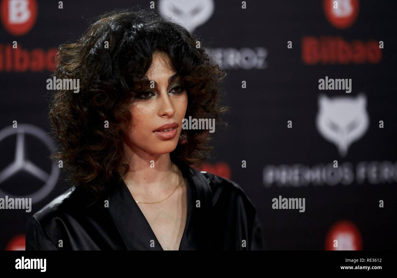Bilbao, Spain. 19th Jan 2019. Mina El Hammani attends the red carpet