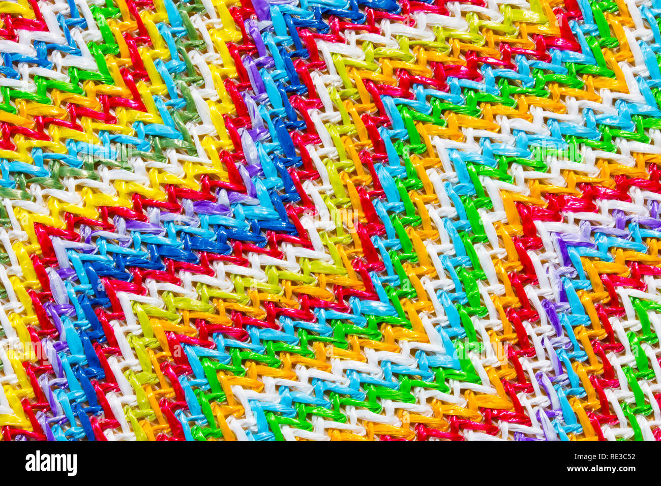 Abstract multicolored zig zag material background Stock Photo