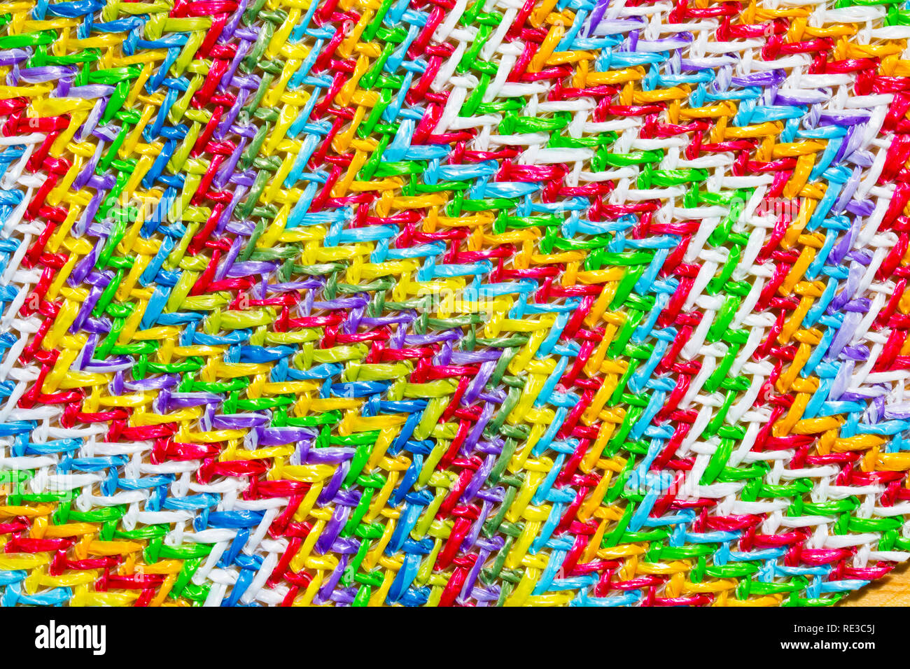 Abstract multicolored zig zag material background Stock Photo