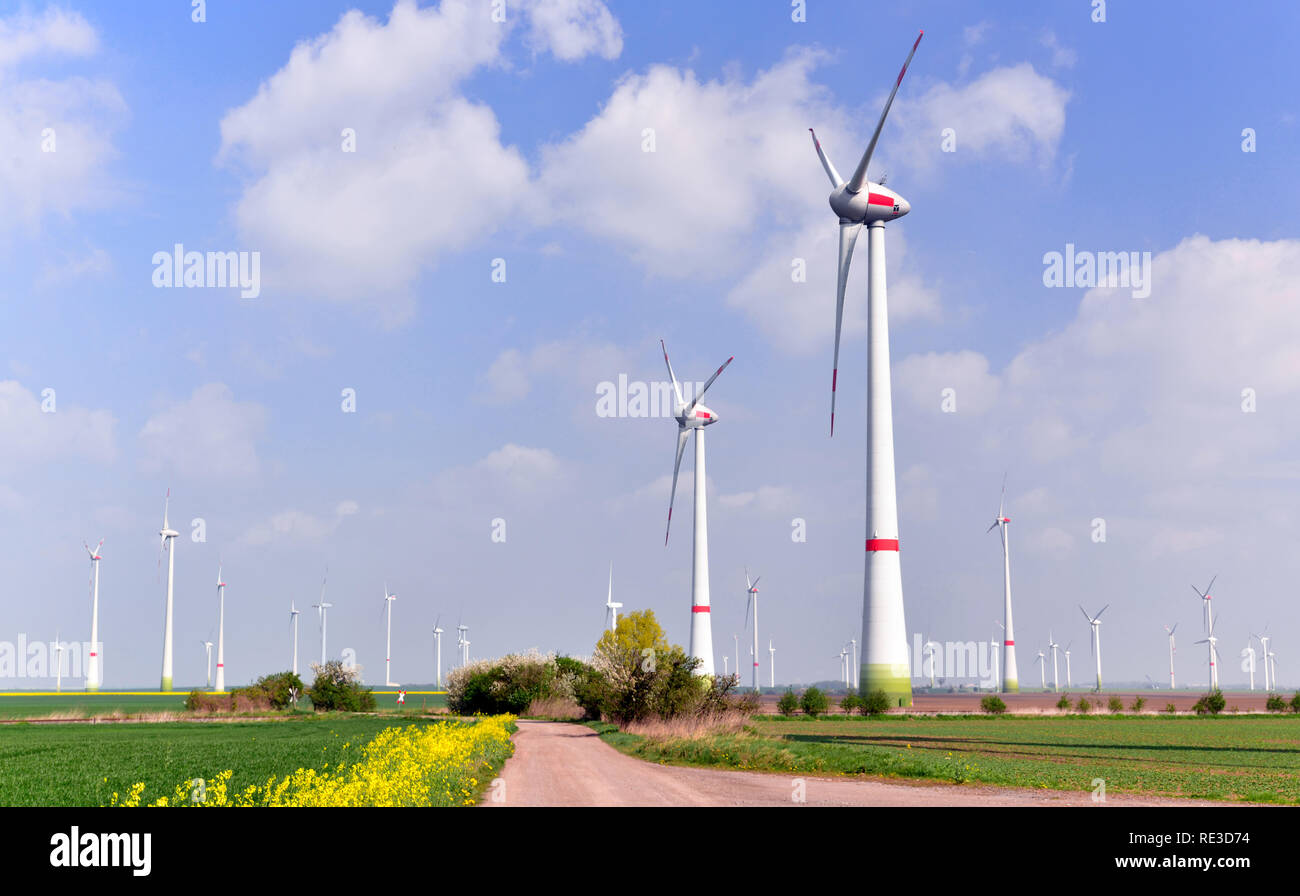 renewable energy generation - wind turbines in the landscape Stock ...