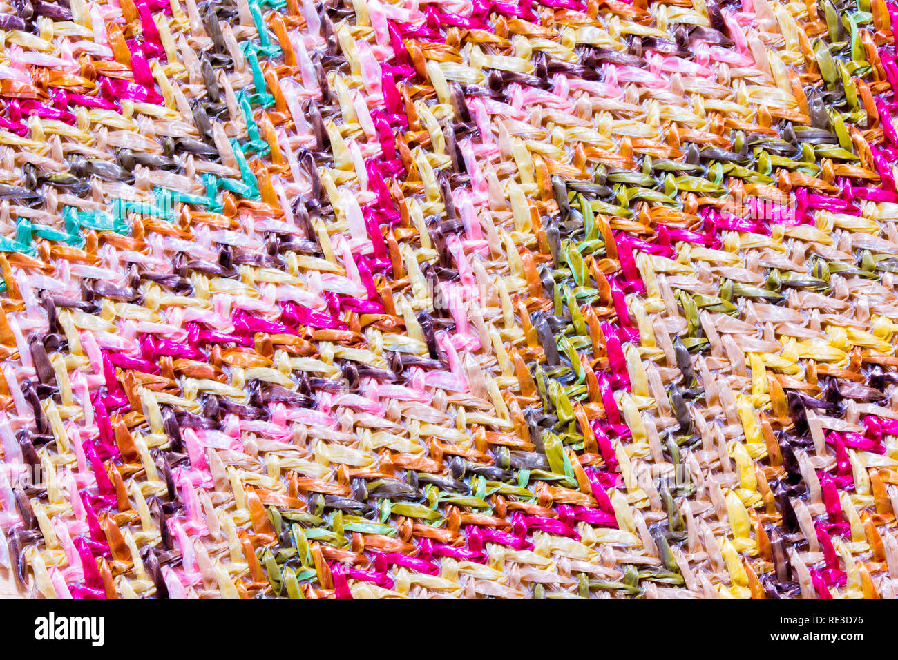 Abstract multicolored zig zag material background Stock Photo
