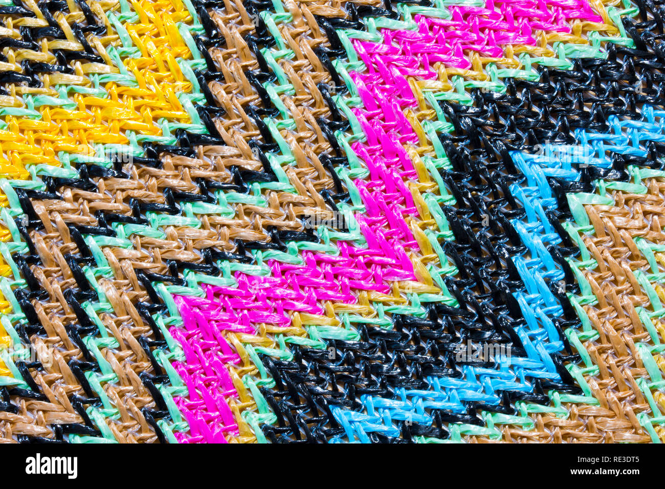 Abstract multicolored zig zag material background Stock Photo