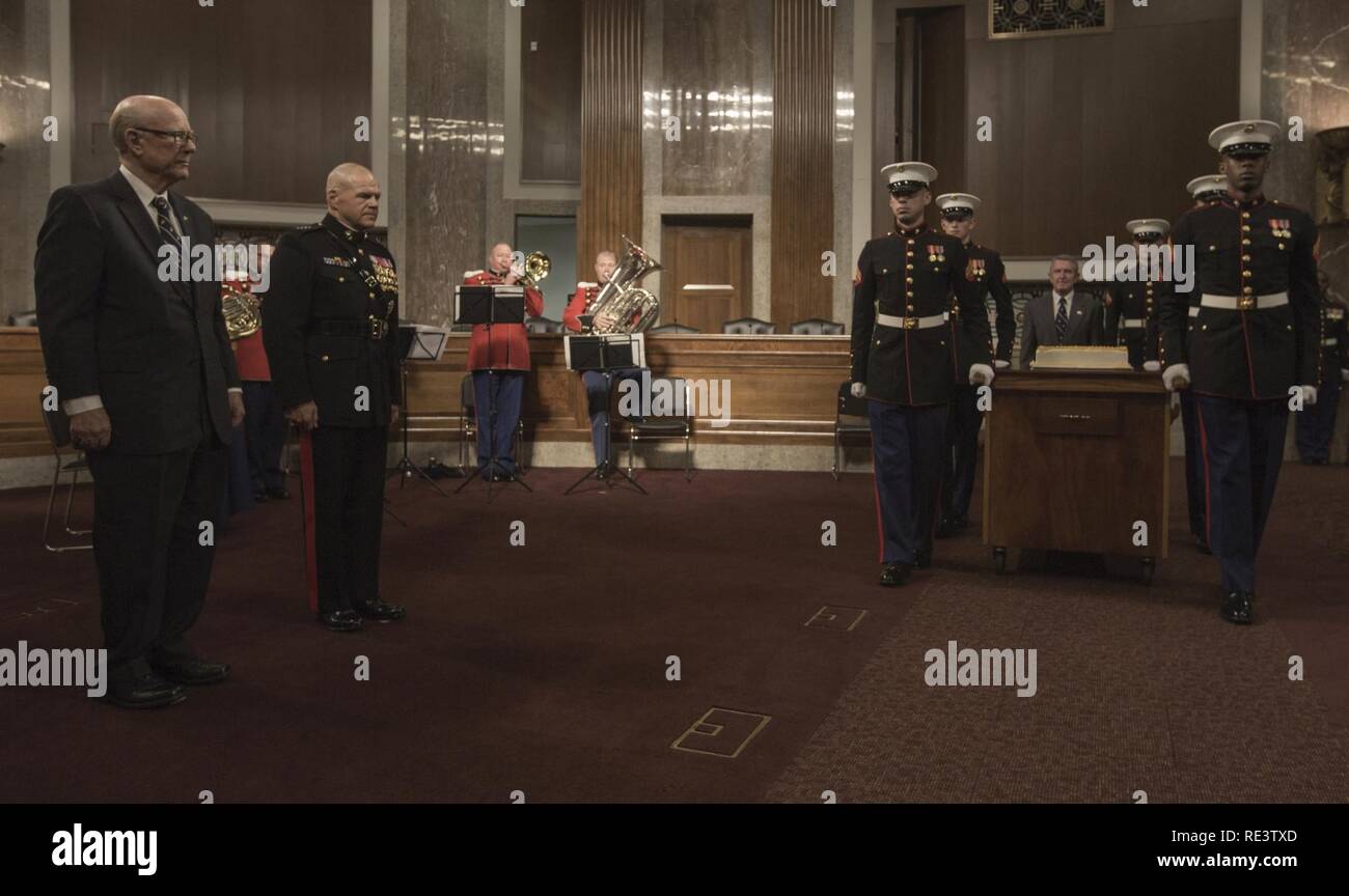 Senators Cake U.S. Marines with Marine Barracks Washington present the birthday cake ...
