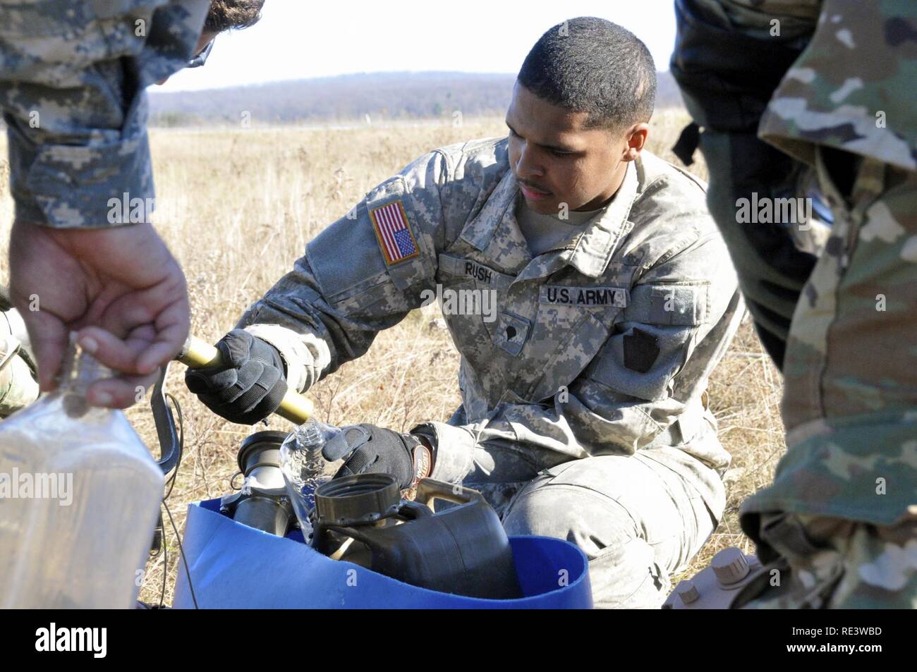 U.S. Army Spc. Justin Rush, petroleum supply specialist with Echo