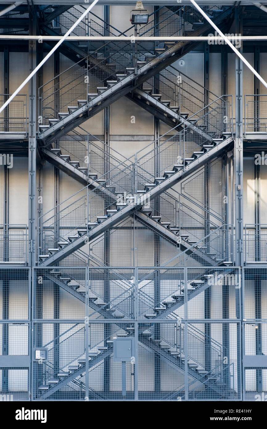 Pompidou Center or Centre Georges Pompidou, also known as Beaubourg, Paris, France, Europe Stock Photo