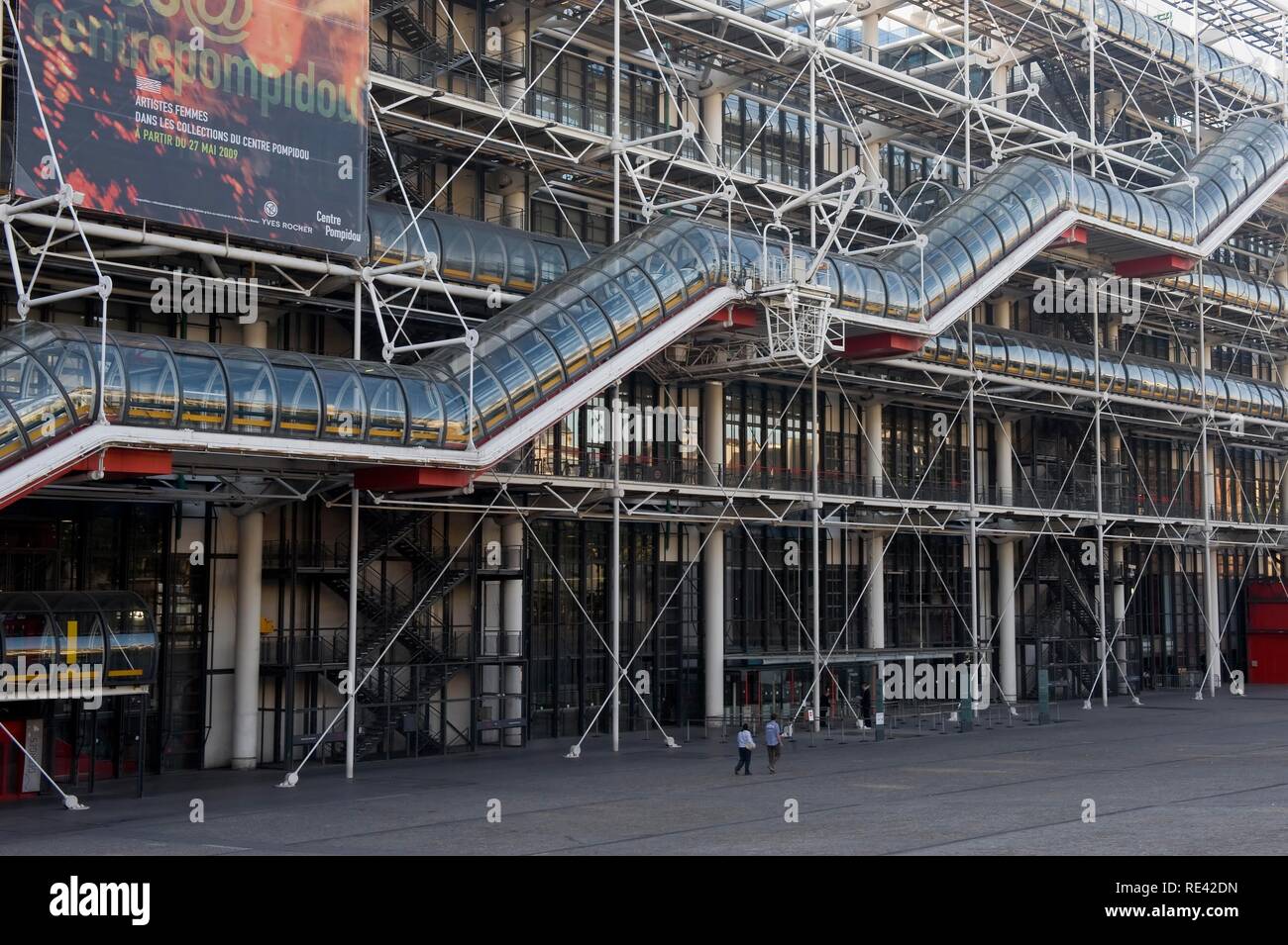 Pompidou Center or Centre Georges Pompidou also known as Beaubourg, Paris, France, Europe Stock Photo