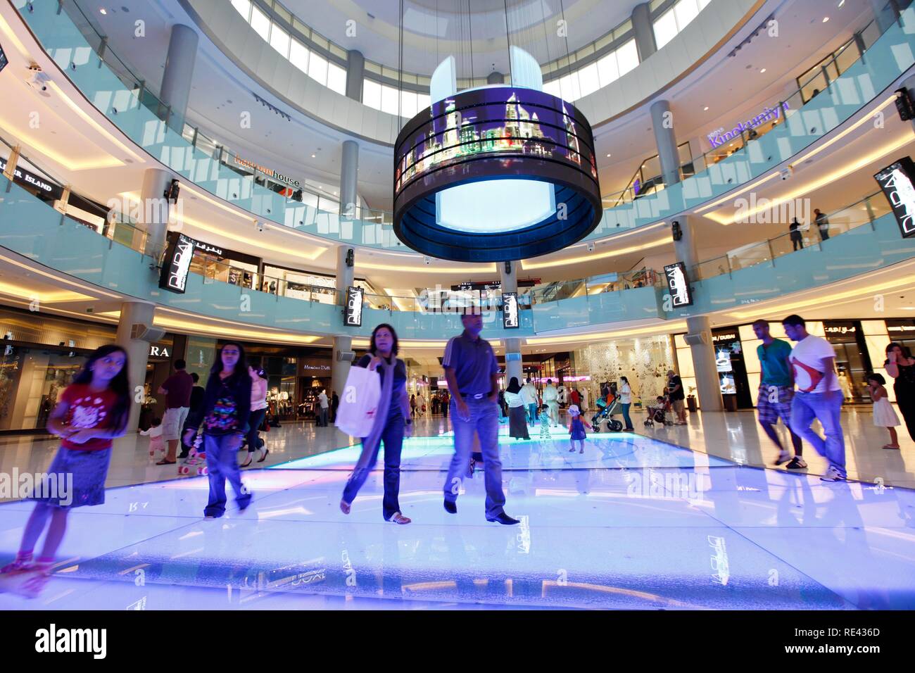 Light show, inserted into ground, in the Dubai Mall, Dubai, United Arab
