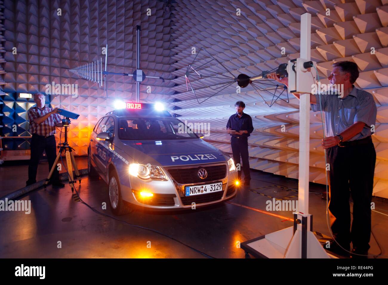 Testing of a patrol car's electronics for the influence of