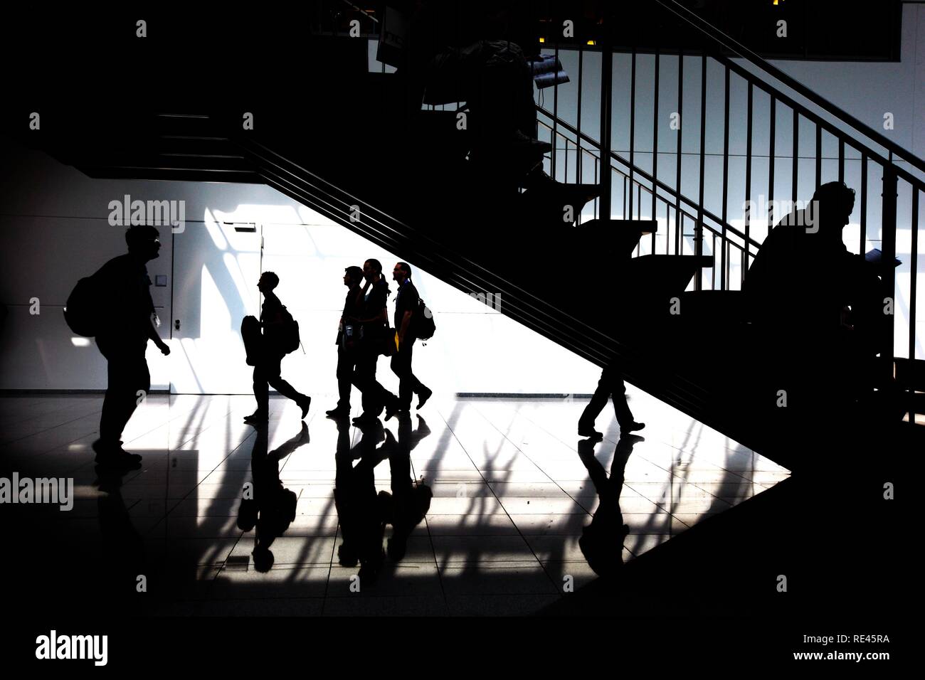 Visitors at the Cologne Trade Fair, Cologne, North Rhine-Westphalia Stock Photo