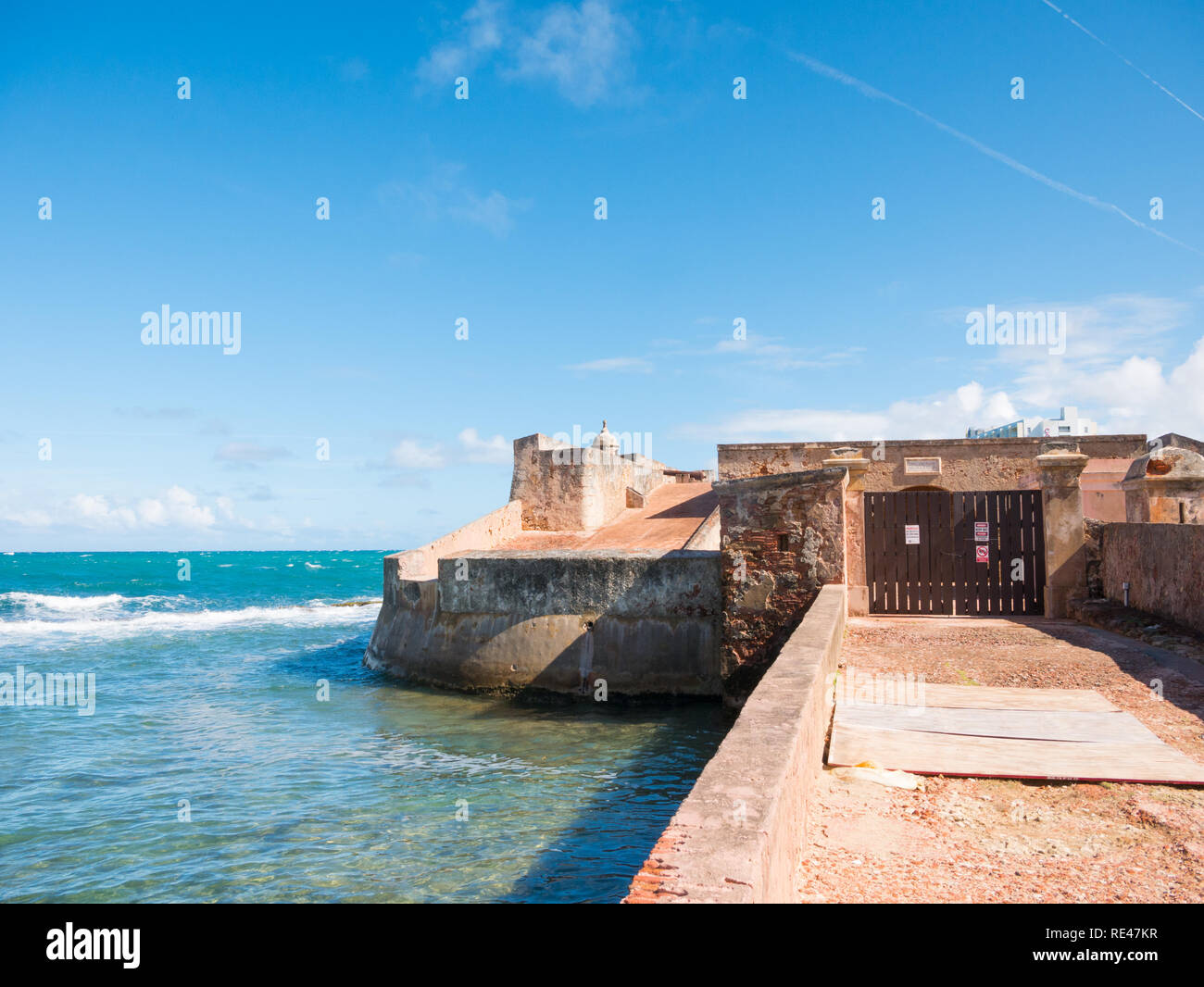 Fortin de San Geronimo de Boqueron (Fort San Geronimo), an abandonned fort in San Juan, Puerto Rico Stock Photo