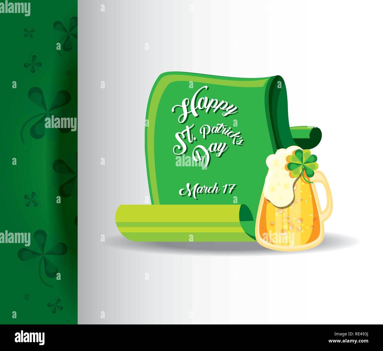 st patrick day with beer jar vector illustration design Stock Vector ...