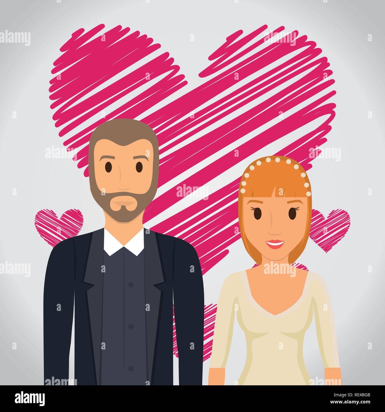Young couple propose marriage illustration hi-res stock photography and ...