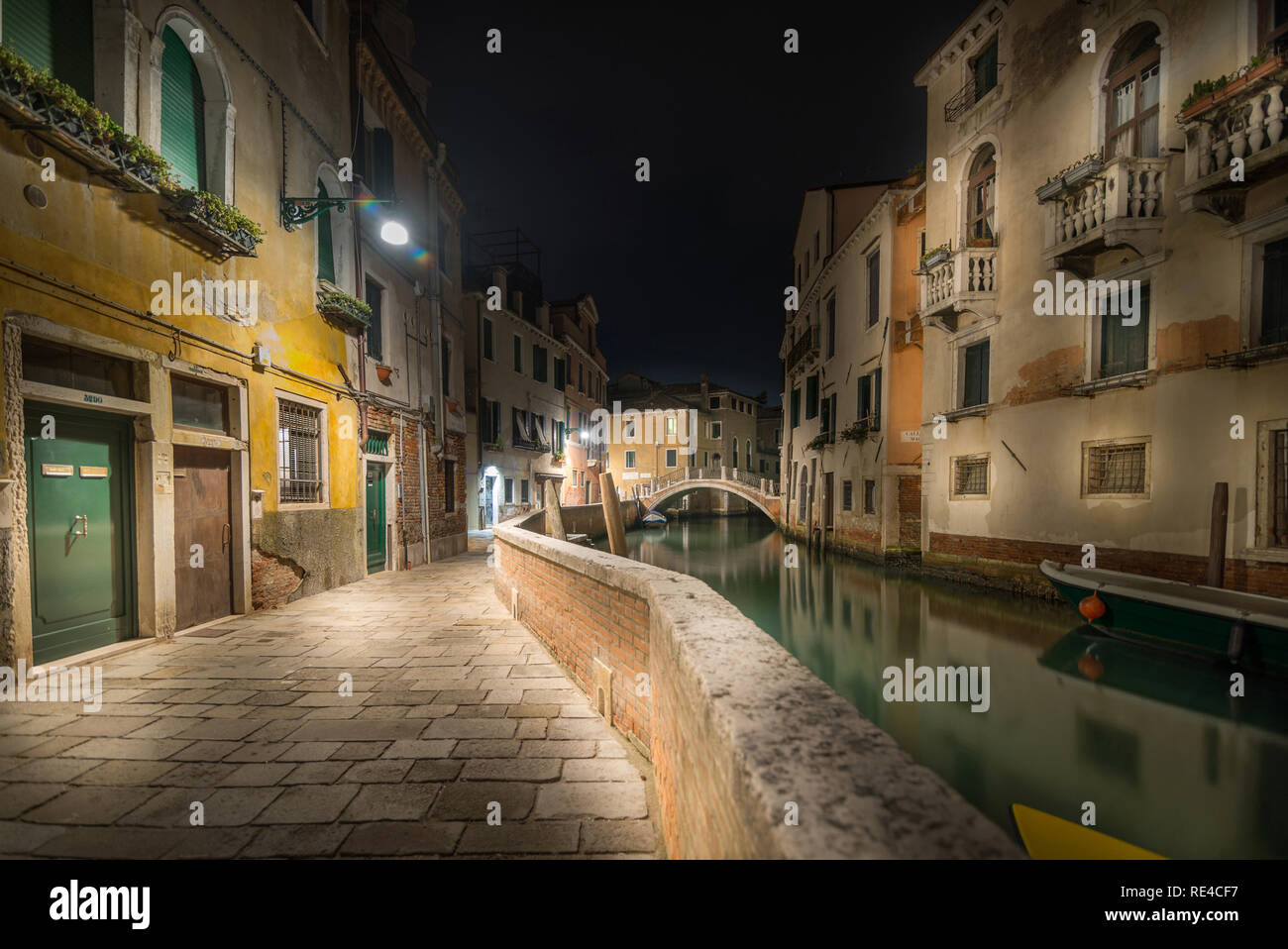 street in Venice late at night Stock Photo