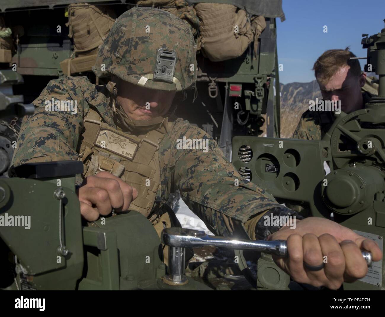U.S. Marine Corps Pfc. Colton Wise, Gun 3, Guns Platoon, Mike Battery ...