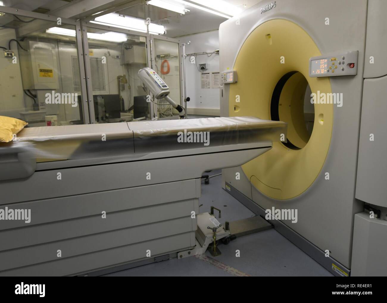 A newly installed Computed Tomography scanner is ready to use at Al