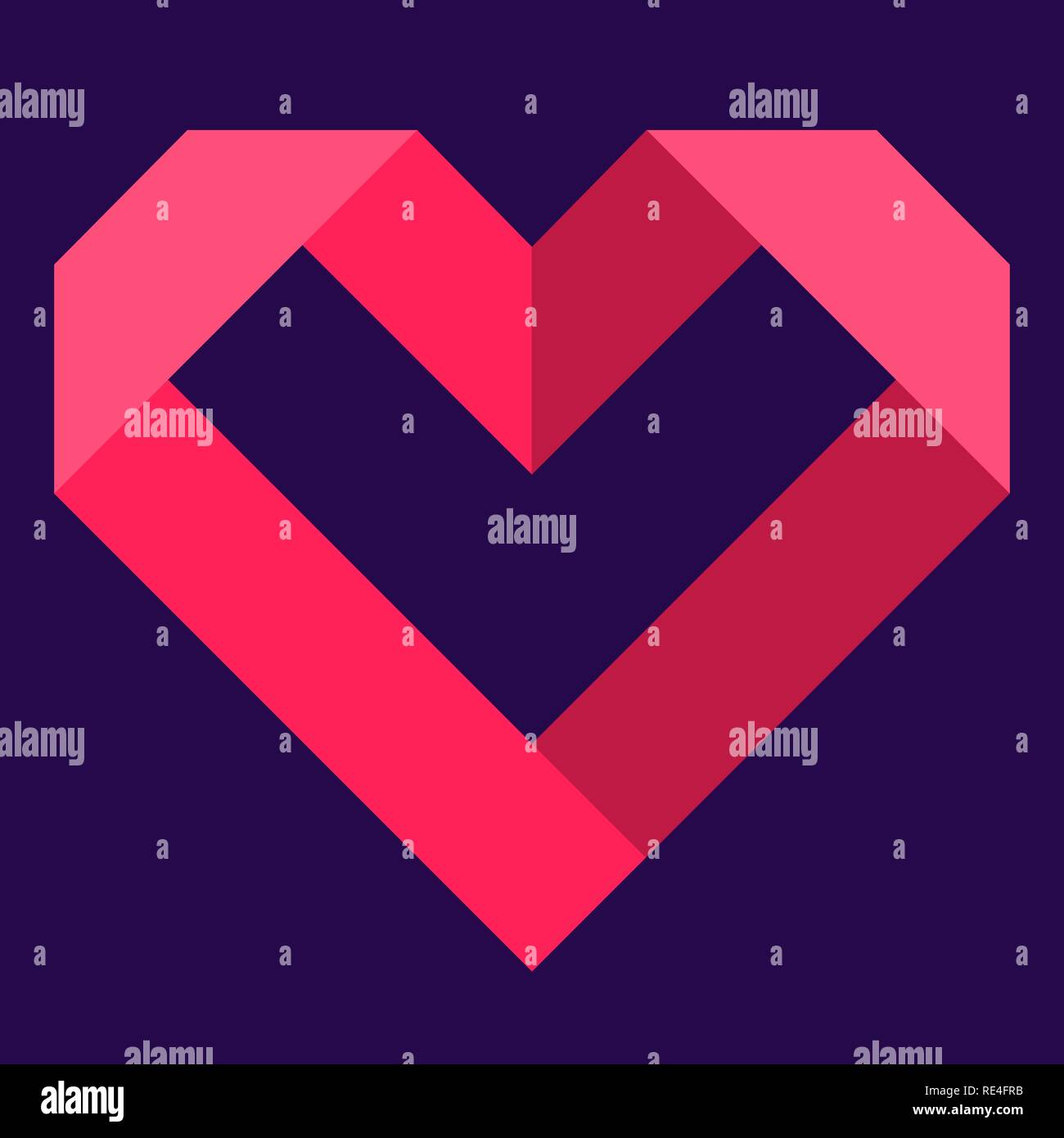 Pink heart icon, love icon. Isolated vector illustration Stock Vector ...