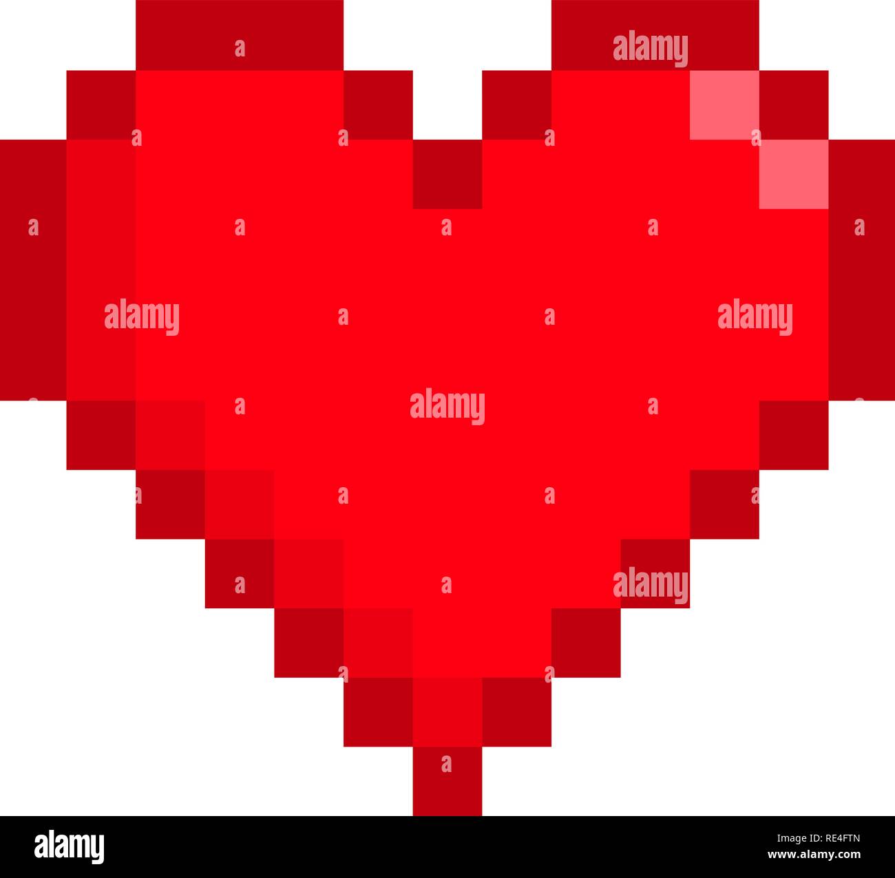 Heart pixel icon. Isolated vector illustration on white background. Stock Vector