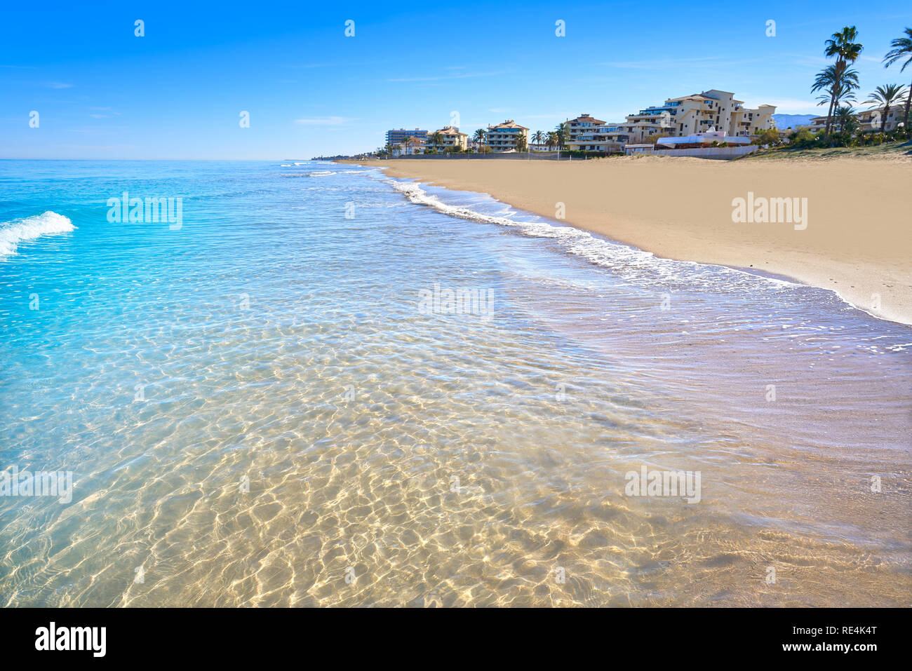Denia las Marinas les Bovetes beach in Alicante of Spain Stock Photo - Alamy