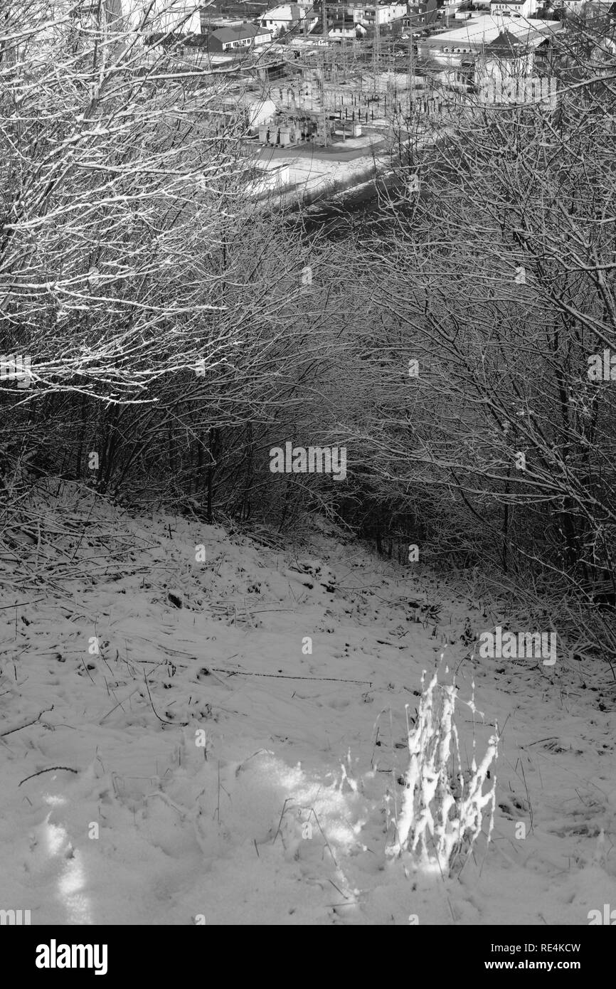 Snow and winter season in Germany, Siegerland Stock Photo Alamy